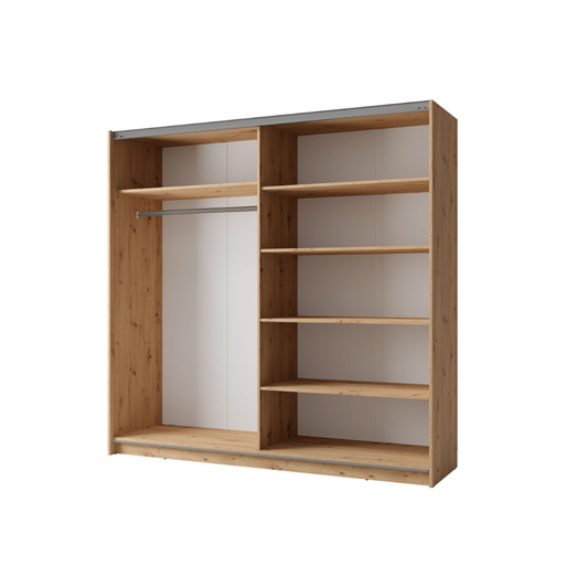 Arsala 2 Door Mirrored Sliding Wardrobe Artisan Oak