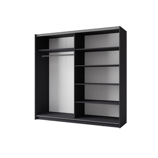 Arsala 2 Door Mirrored Sliding Wardrobe Grey Graphite