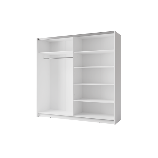 Arsala 2 Door Mirrored Sliding Wardrobe White