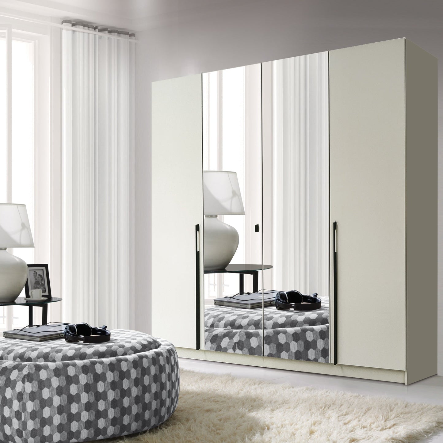 Denver 4 Door Mirrored Wardrobe 200/215/60 - DEN2-20
