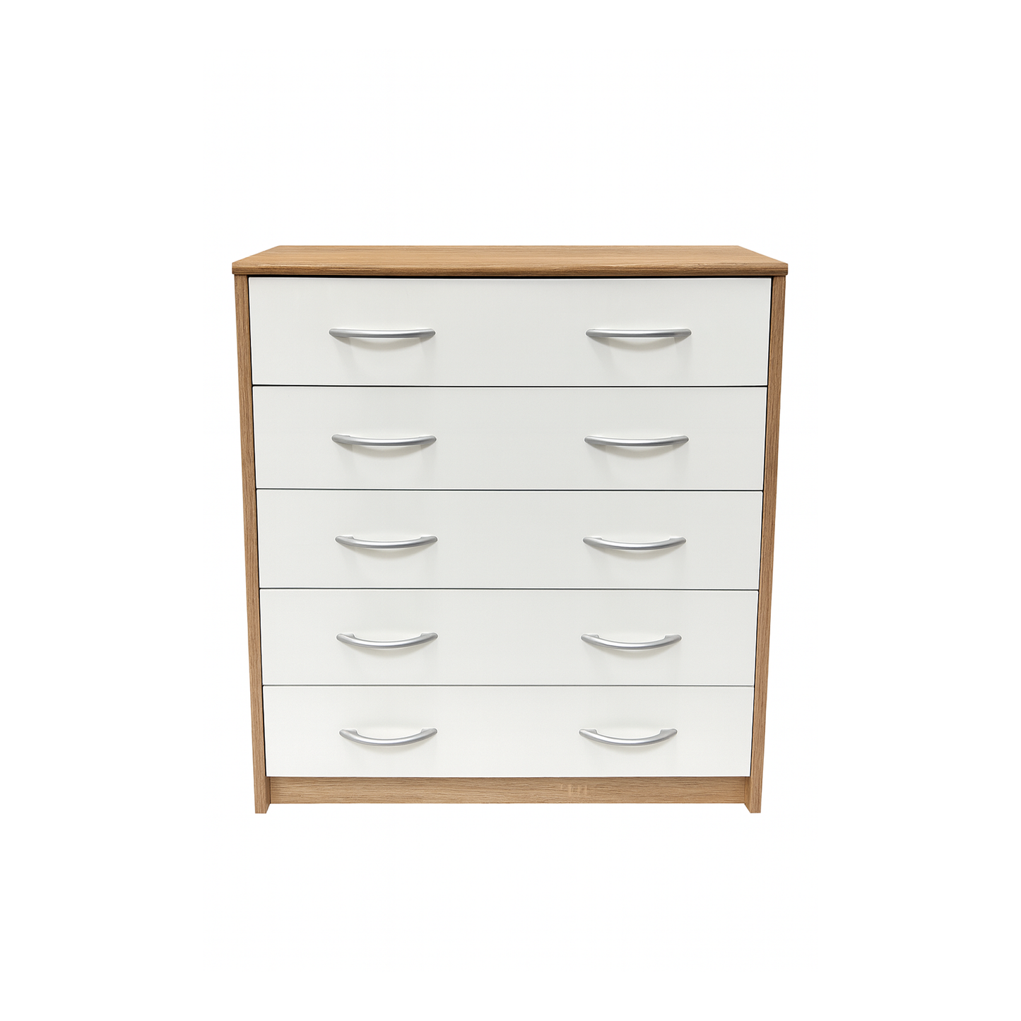 Windsor 5 Drawer Chest White and Sonoma Oak 74/86/35 - KO18