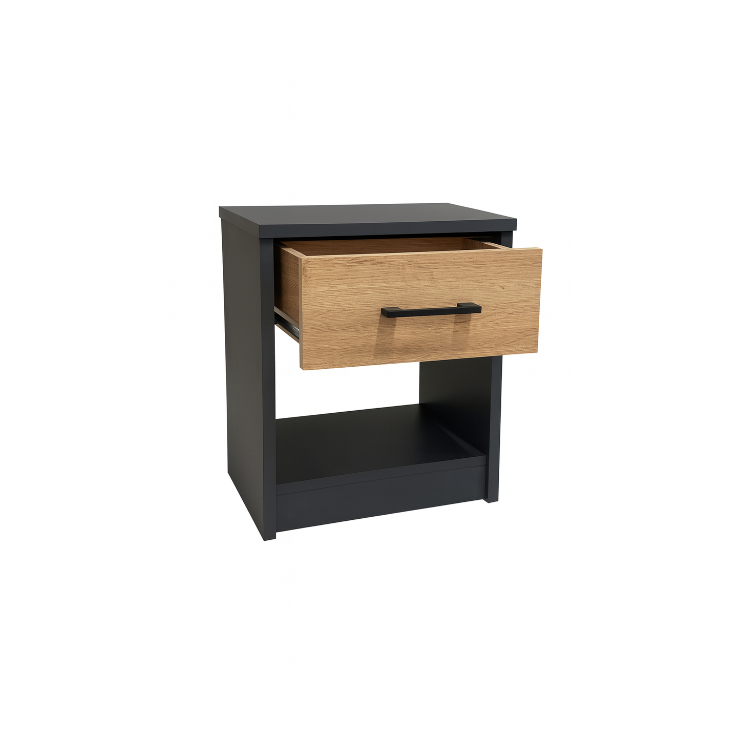 Windsor Night Stand Graphite and Wotan Oak 34/46/35 - SN01