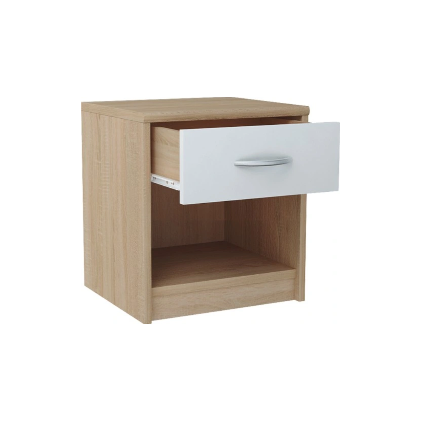 Windsor Night Stand White and Sonoma Oak 34/46/35 - SN01