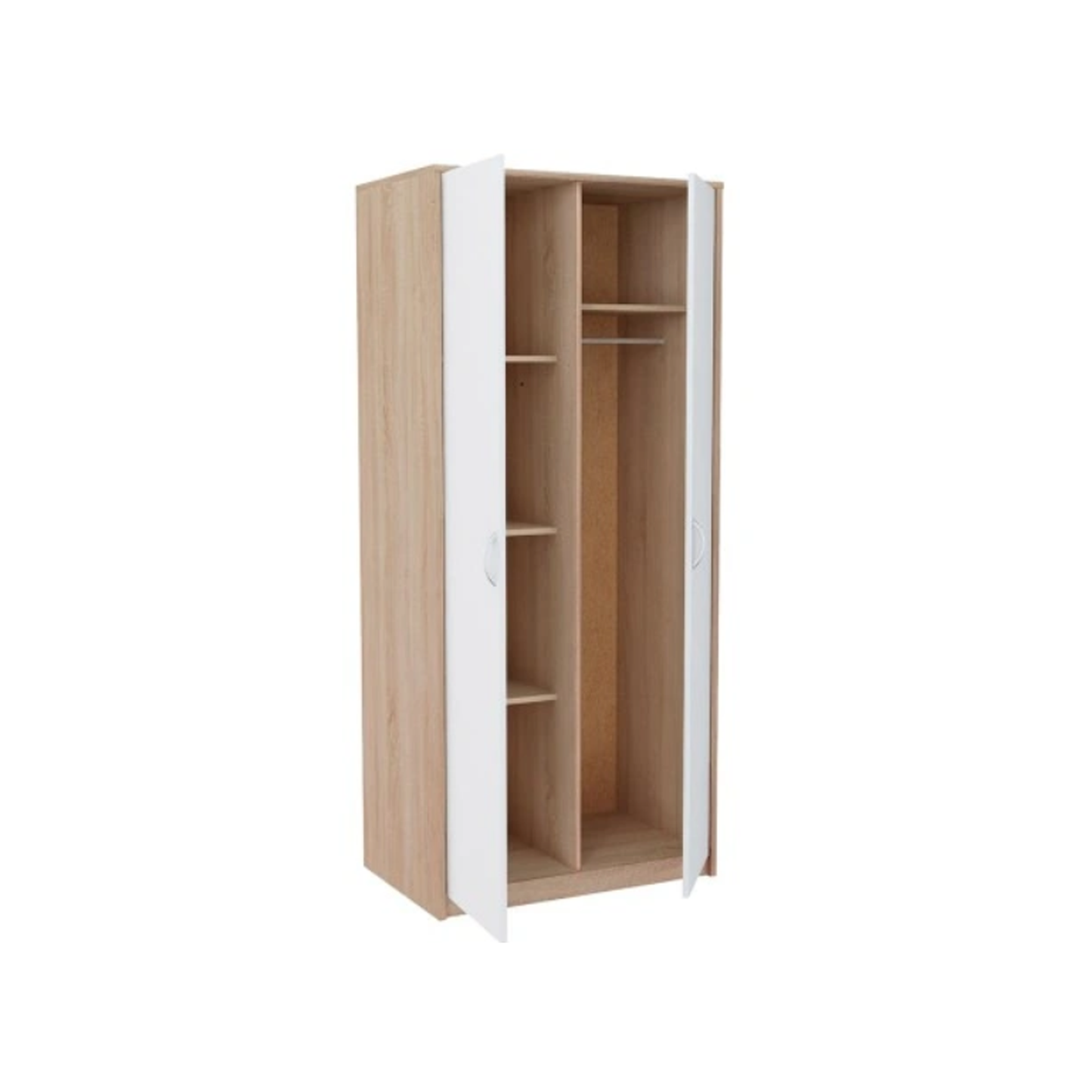 Windsor Combi 2 Door Wardrobe White and Sonoma Oak 86/193/54 - SZ05