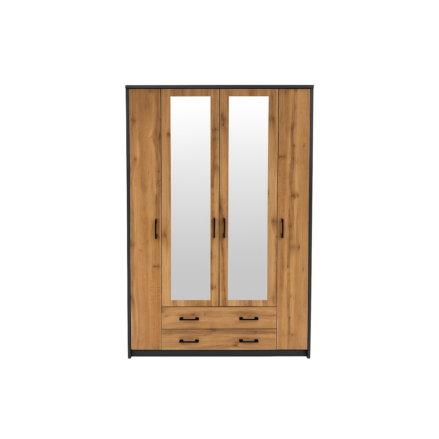 Windsor 4 Door Wardrobe Graphite and Wotan Oak 168/193/54 - SZ08