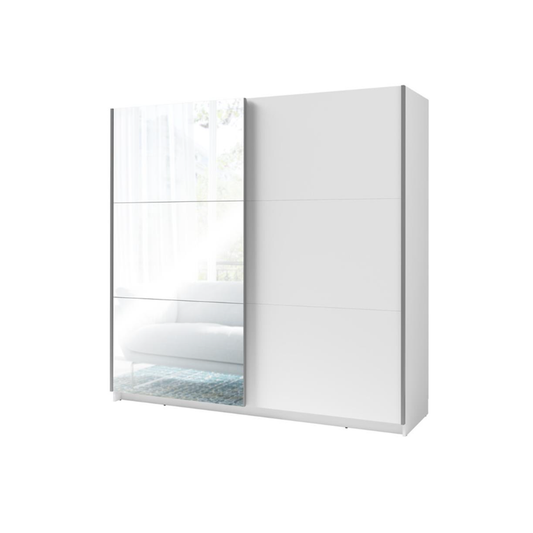 Arsala 2 Door Mirrored Sliding Wardrobe White