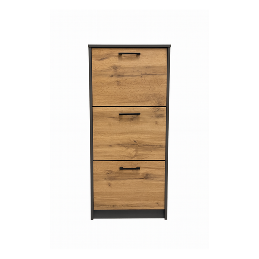 Windsor Shoe Cabinet Graphite and Wotan Oak 50/116/28 - KO24