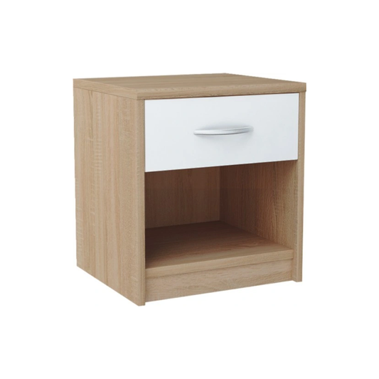 Windsor Night Stand White and Sonoma Oak 34/46/35 - SN01