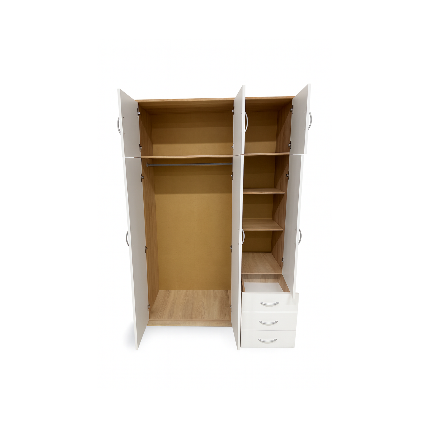 Windsor 3 Door Wardrobe with Storage White and Sonoma Oak 127/193/54 - SZ03