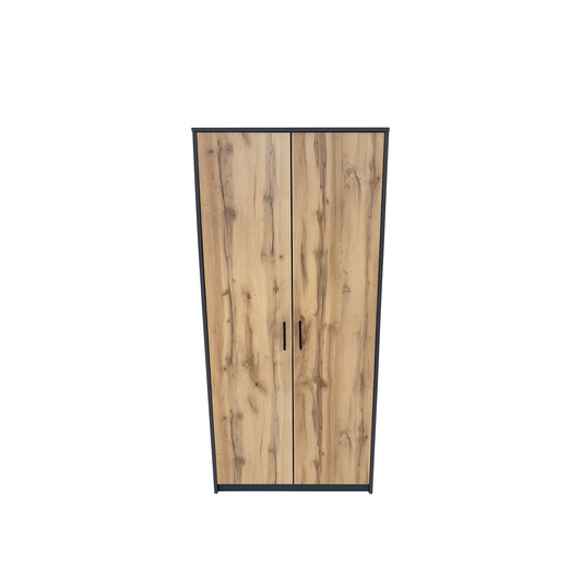 Windsor Double Wardrobe Graphite and Wotan Oak 86/193/54 - SZ04