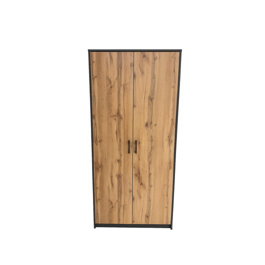 Windsor 2 Door Combi Wardrobe Graphite and Wotan Oak 85/193/54 - SZ05