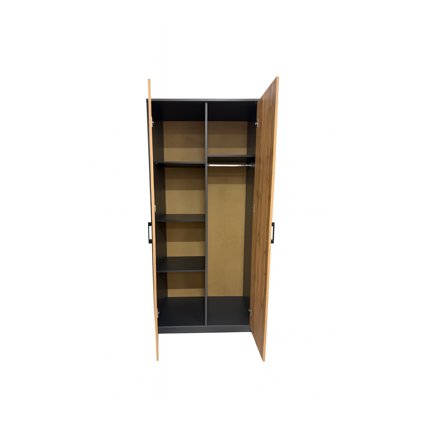 Windsor 2 Door Combi Wardrobe Graphite and Wotan Oak 85/193/54 - SZ05