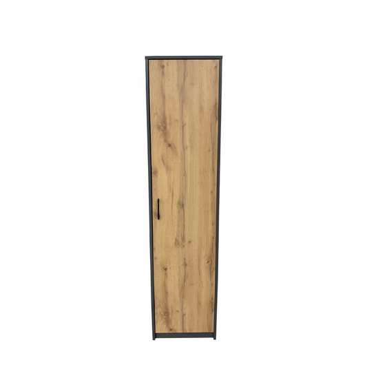 Windsor Single Wardrobe Graphite and Wotan Oak 45/193/54 - SZ07