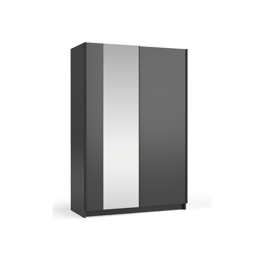 Sofia 2 Door Mirrored Sliding Wardrobe Black